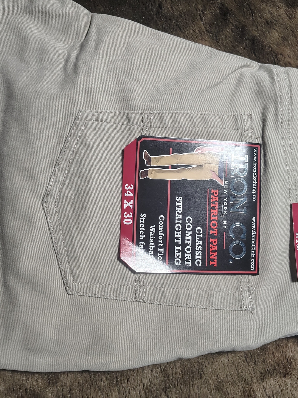 2 Pair Patriot Classic Comfort Stretch Straight Leg Men’s Pants - Khaki